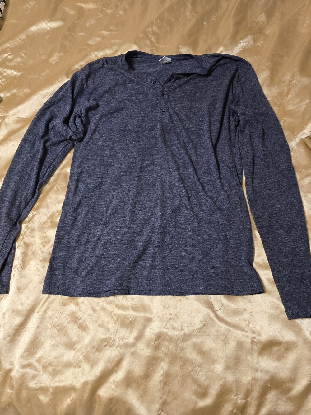 Men's Long Sleeve Henley Shirt - Navy